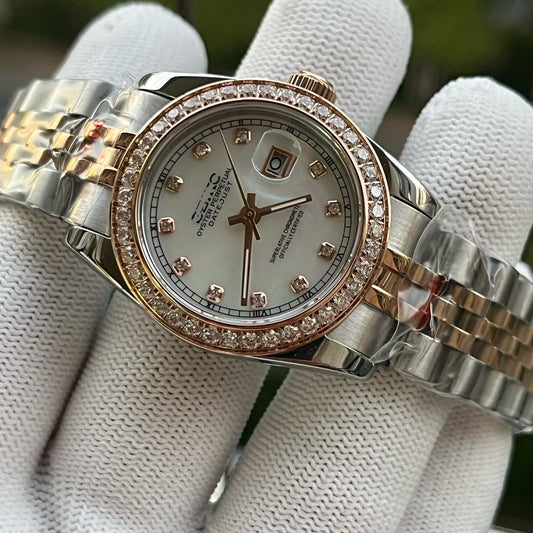 SEIDATEJUST ROSE GOLD DIAMOND WHITE LADIES WATCH